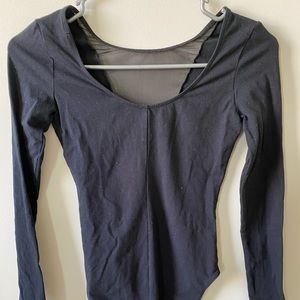 Black long sleeve body suit